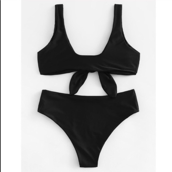 DONATED WILA tie front black bikini - Picture 3 of 5